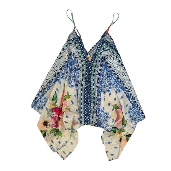 NWT Aratta Cyrena Secret Garden Floral Handkerchief Sleeveless Tank Top - M - Picture 2 of 6